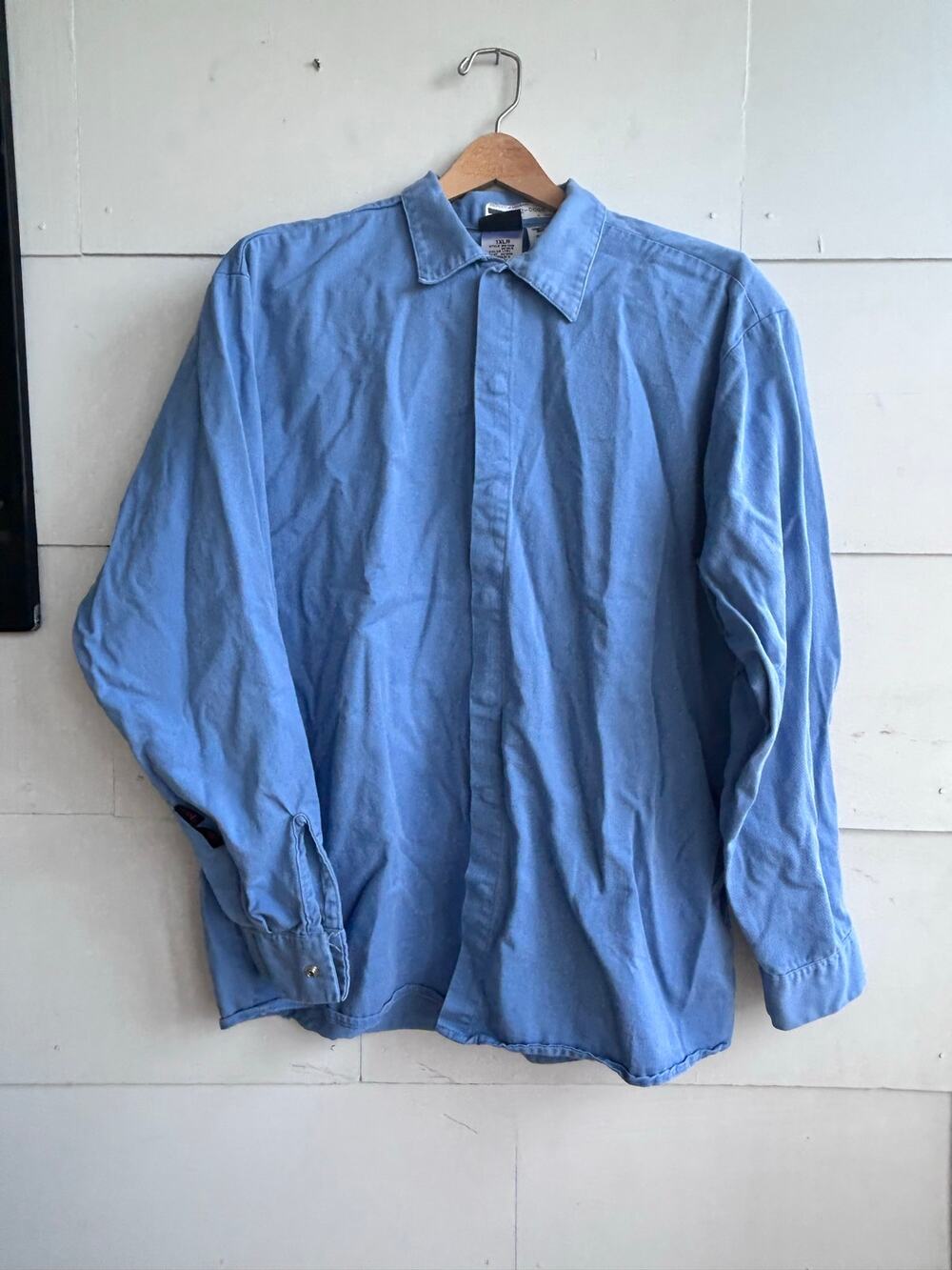 1XLR Flame Resistant Men’s Blue Cotton Blend Work shirt 8.7Arc Rating Westex